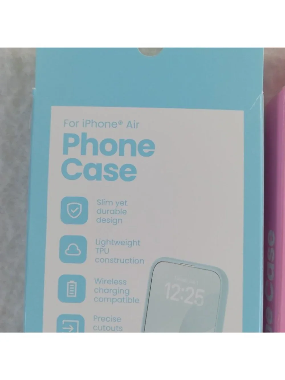 2-Pack Slim TPU Phone Case for iPhone Air Blue Pink Wireless Charging Compatible
